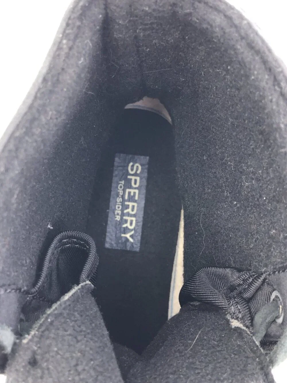 Sperry Saltwater Heel Black Leather Duck Boots 8